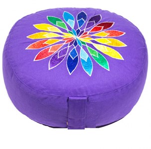 Coussin de méditation rond fleur violet